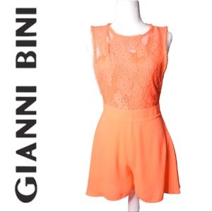 Gianni Bini Orange Lace Romper